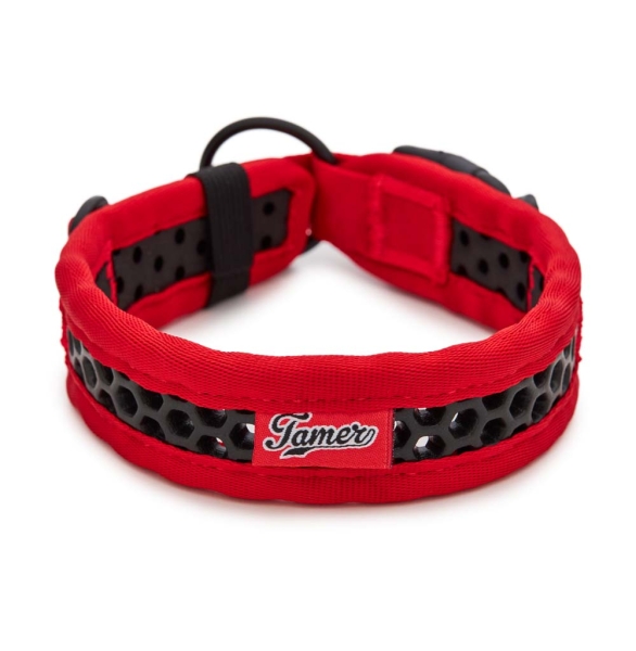 SOFTY Halsband | Länge: 35-41cm | Breite: 3,3cm | Farbe: rot/schwarz